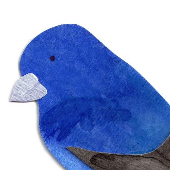 Indigo Bunting Print Detail
